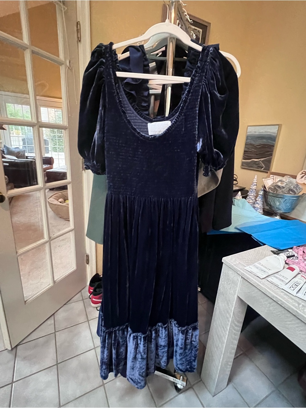 Hill House Navy Velvet Louisa Dress XL - Picture 2 of 3